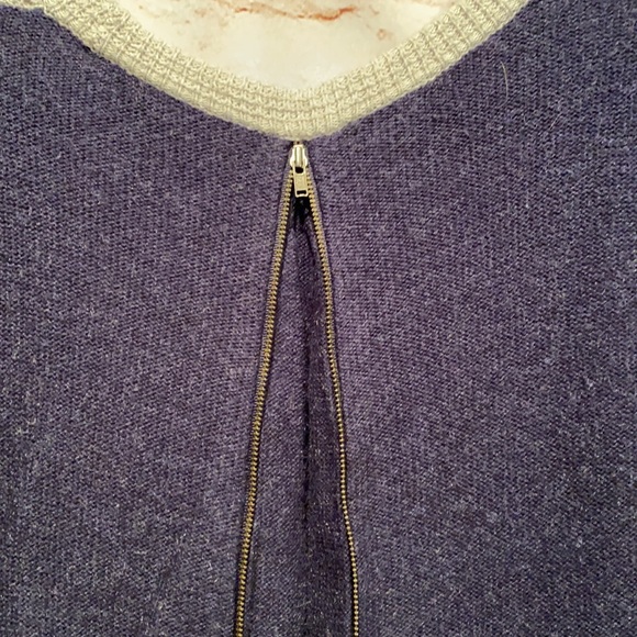 Madewell back zip hi low pullover sweater M grey - Picture 10 of 11